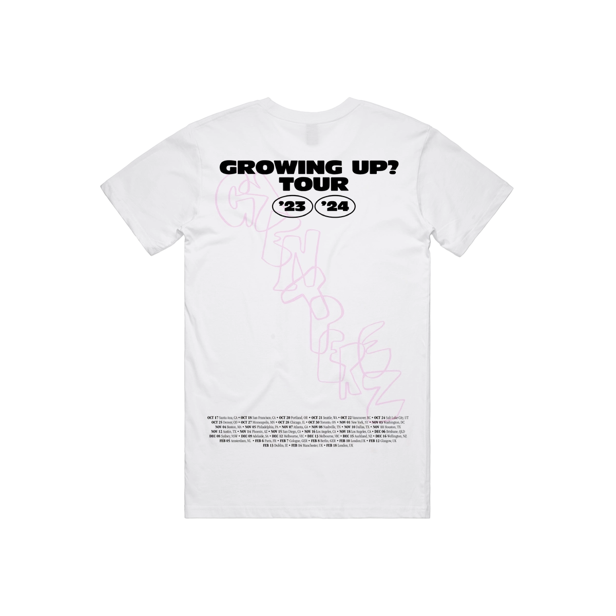 Growing Up White Tour Tee