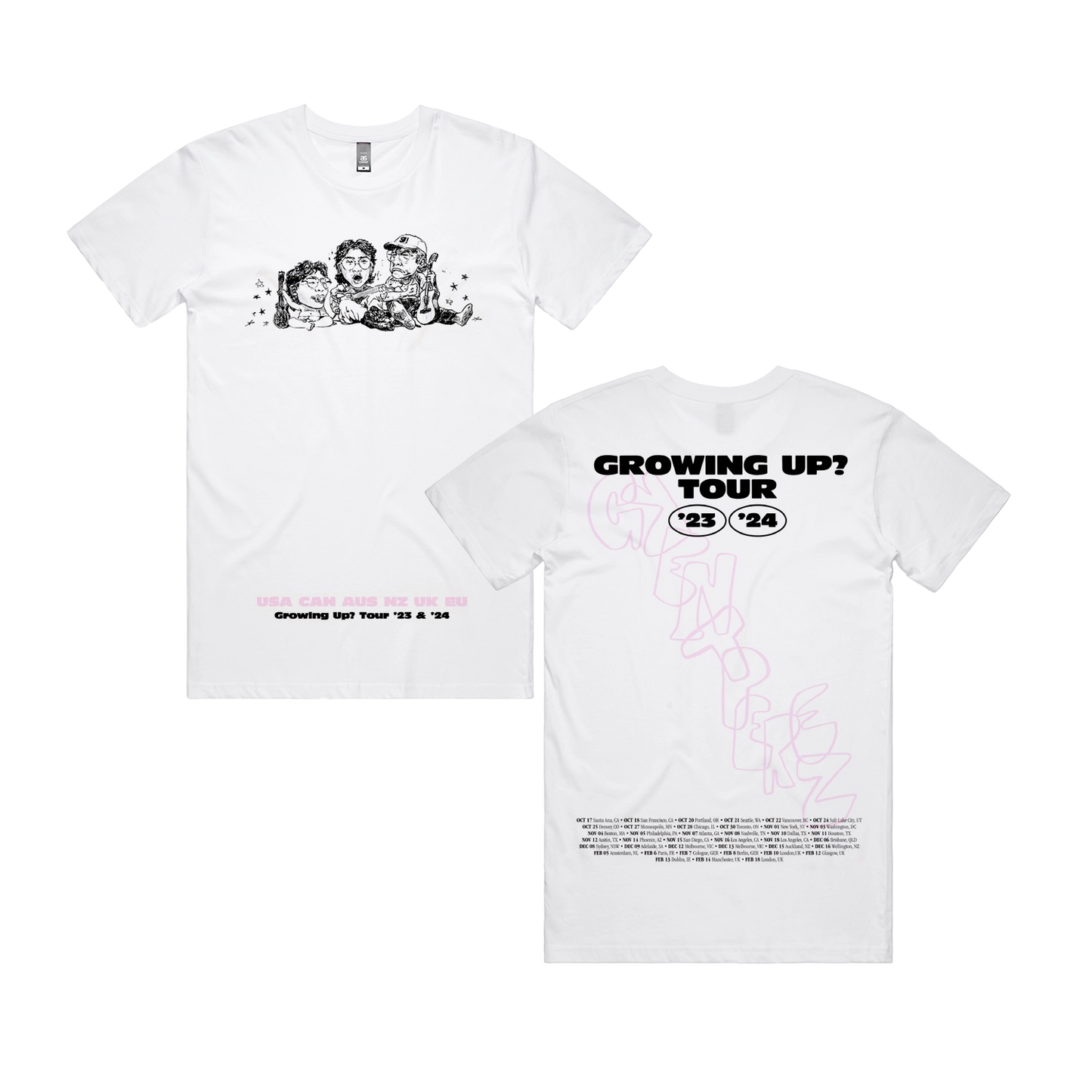 Growing Up White Tour Tee